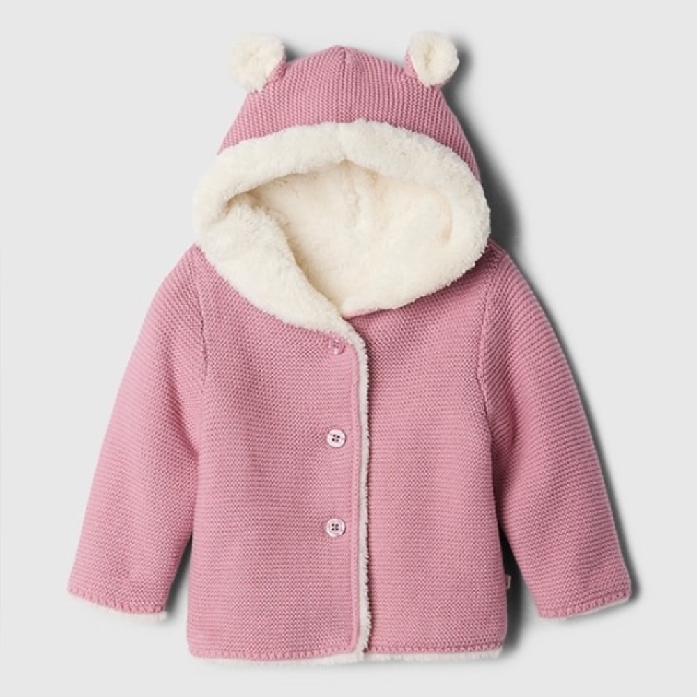 Gap | Pink Hooded Fleece Baby Jacket with Ears